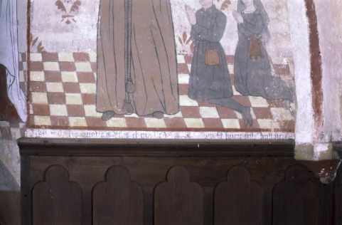 Mur postérieur du choeur: donateurs, inscription et date © Région Bourgogne-Franche-Comté, Inventaire du patrimoine