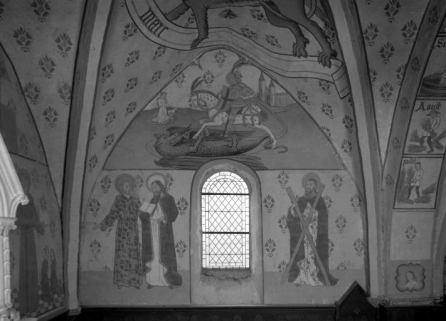 Choeur, 2è travée, mur droit: saint Georges, saint André et deux saints © Région Bourgogne-Franche-Comté, Inventaire du patrimoine