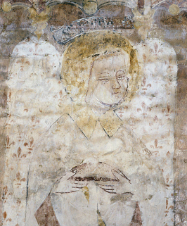 Mur Nord : saint Denis (?), détail du buste. © Région Bourgogne-Franche-Comté, Inventaire du patrimoine