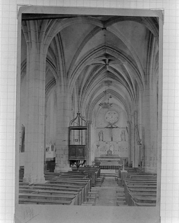 Vaisseau central en 1896. Photo ancienne. © Région Bourgogne-Franche-Comté, Inventaire du patrimoine