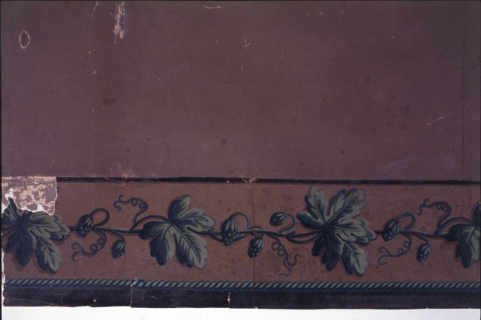 Chambre du Roi : détail, ancien papier peint. © Région Bourgogne-Franche-Comté, Inventaire du patrimoine