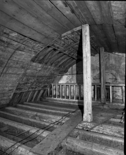Comble de la nef, vue prise depuis le revers de façade. © Région Bourgogne-Franche-Comté, Inventaire du patrimoine