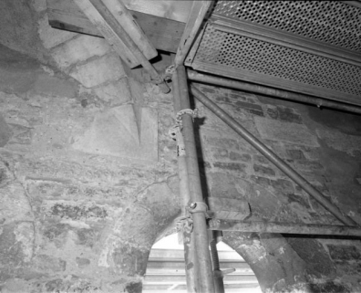 Clocher : support dans l'angle sud-est (vue prise pendant les travaux). © Région Bourgogne-Franche-Comté, Inventaire du patrimoine