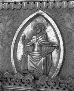 Détail : le Christ dans une mandorle. © Région Bourgogne-Franche-Comté, Inventaire du patrimoine