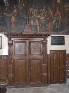 Chapelle, bras droit du transept : portes du mur est. © Région Bourgogne-Franche-Comté, Inventaire du patrimoine