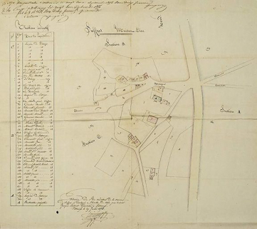 Extrait du cadastre napoléonien, 1838 © Région Bourgogne-Franche-Comté, Inventaire du patrimoine