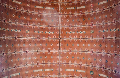 Chapelle : détail du berceau lambrissé. © Région Bourgogne-Franche-Comté, Inventaire du patrimoine