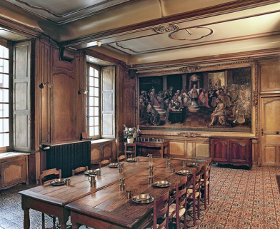 Grand corps de bâtiment : réfectoire des soeurs. © Région Bourgogne-Franche-Comté, Inventaire du patrimoine