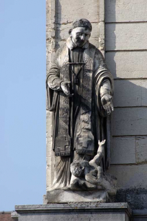 Mur de croupe de l'aile droite : saint Vincent de Paul. © Région Bourgogne-Franche-Comté, Inventaire du patrimoine