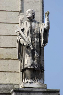 Mur de croupe de l'aile droite : saint François-Xavier. © Région Bourgogne-Franche-Comté, Inventaire du patrimoine