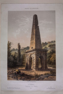 Livre de voyage du Docteur Pailloux, Vienne : Tombeau de Pilate (modèle présumé pour le mausolée). © Région Bourgogne-Franche-Comté, Inventaire du patrimoine