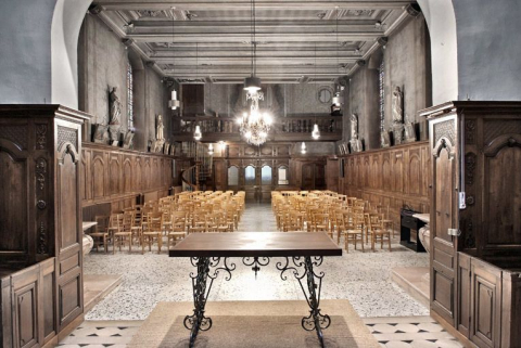 Chapelle, vue intérieure depuis le choeur. © Région Bourgogne-Franche-Comté, Inventaire du patrimoine