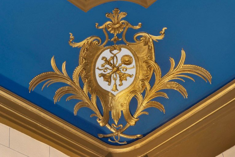 Chapelle : détail du décor du plafond. © Région Bourgogne-Franche-Comté, Inventaire du patrimoine