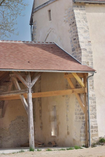 Mur-pignon sud de la chapelle. © Région Bourgogne-Franche-Comté, Inventaire du patrimoine