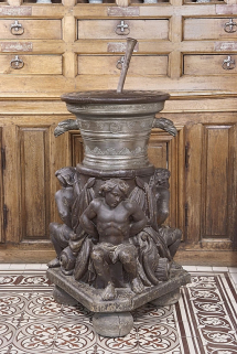 Vue d'ensemble du mortier et du piédestal (en 2010). © Région Bourgogne-Franche-Comté, Inventaire du patrimoine