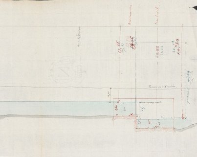 La Seille, profil en long. Daté de 1815. Détail de l'écluse de La Truchère. (Archives VNF-direction territoriale Centre-Bourgogne ; subdivision de Montceau-les-Mines) © Région Bourgogne-Franche-Comté, Inventaire du patrimoine
