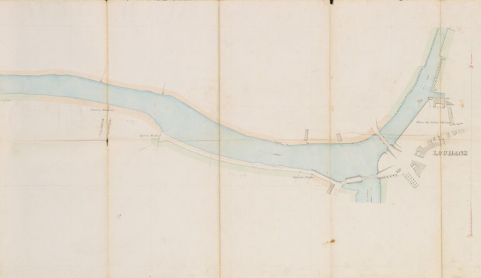 La Seille : profils de Louhans à La Truchère. Détail du port de Louhans. (Archives VNF-direction territoriale Centre-Bourgogne ; subdivision de Montceau-les-Mines) © Région Bourgogne-Franche-Comté, Inventaire du patrimoine