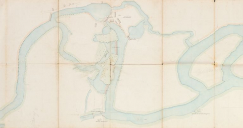 La Seille : profils de Louhans à La Truchère. Détail du site de Branges. (Archives VNF-direction territoriale Centre-Bourgogne ; subdivision de Montceau-les-Mines) © Région Bourgogne-Franche-Comté, Inventaire du patrimoine