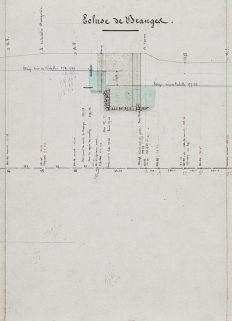 "Nivellement de la Seille, profils", par l'ingénieur Fournier, vers 1850. Croquis non datés des ponceaux et aqueducs du chemin de halage. Extrait : Ecluse de Branges. (Archives VNF-direction territoriale Centre-Bourgogne ; subdivision de Montceau-le… © Région Bourgogne-Franche-Comté, Inventaire du patrimoine