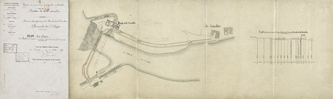 Révision du règlement du moulin de La Truchère, demande des sieurs Lappe : plan des lieux et profil en travers suivant l'axe du canal d'amende", par Gardie, ingénieur ordinaire, le 8 octobre 1895, Jozon, ingénieur en chef. © Région Bourgogne-Franche-Comté, Inventaire du patrimoine