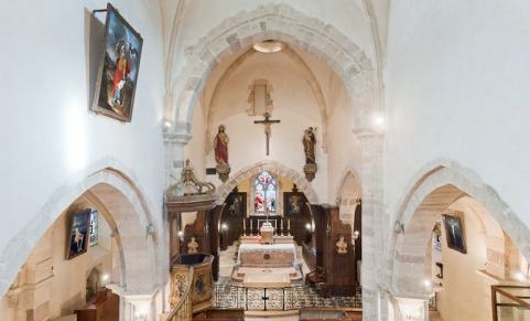 Choeur et bas-côté depuis la tribune. © Région Bourgogne-Franche-Comté, Inventaire du patrimoine