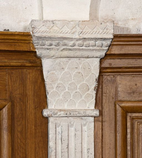 Deuxième chapiteau gauche de l'abside. © Région Bourgogne-Franche-Comté, Inventaire du patrimoine