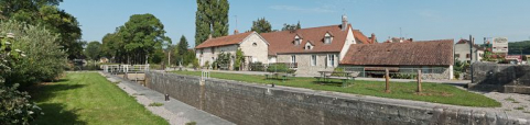 Vue d'ensemble du site d'écluse. © Région Bourgogne-Franche-Comté, Inventaire du patrimoine
