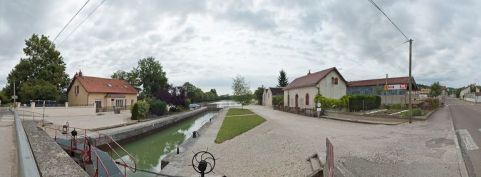 Vue d'ensemble du site d'écluse. © Région Bourgogne-Franche-Comté, Inventaire du patrimoine