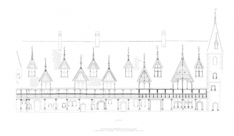 élévation ouest de la cour d'honneur © Région Bourgogne-Franche-Comté, Inventaire du patrimoine