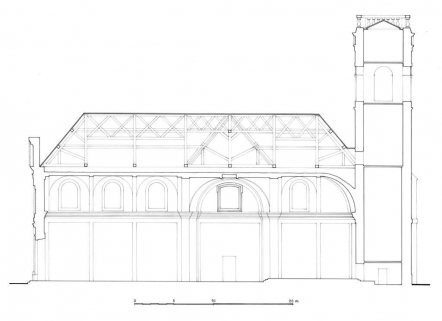 Coupe longitudinale. © Région Bourgogne-Franche-Comté, Inventaire du patrimoine