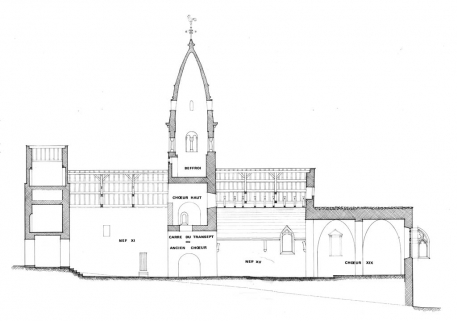 Coupe longitudinale. © Région Bourgogne-Franche-Comté, Inventaire du patrimoine