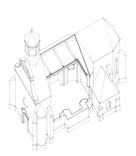 coupe axonométrique © Région Bourgogne-Franche-Comté, Inventaire du patrimoine