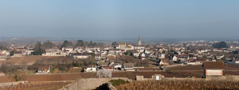 Le village de Meursault avec, au centre, l'église. © Région Bourgogne-Franche-Comté, Inventaire du patrimoine