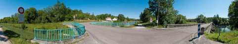 Vue d'ensemble du pont sur le canal et du pont sur l'Armançon. © Région Bourgogne-Franche-Comté, Inventaire du patrimoine