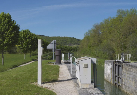 Site d'écluse : détail du système d'ouverture des portes. © Région Bourgogne-Franche-Comté, Inventaire du patrimoine