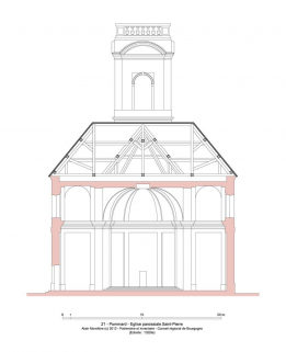Coupe transversale schématique de l'église. © Région Bourgogne-Franche-Comté, Inventaire du patrimoine