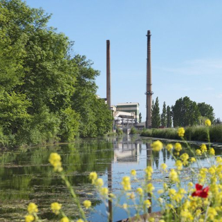 Vue générale de l'usine depuis l'embranchement. © Région Bourgogne-Franche-Comté, Inventaire du patrimoine