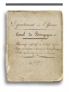 Page de garde du 2ème cahier de "Bornage définitif du Canal Depuis la limite des Territoires de Ravières et Chassignelles jusqu'à la limite des Territoires de Pacy et Lezinnes". 1838. (Archives VNF-direction territoriale Centre-Bourgogne ; subdivisi… © Région Bourgogne-Franche-Comté, Inventaire du patrimoine