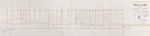 Opération de 226 logements : bâtiment B2, plan du sous-sol ; J. Louria, F. Sonnet, mai 1969. (Archives municipales Cosne-Cours-sur-Loire, 200 W 117 - PC 1015) © Région Bourgogne-Franche-Comté, Inventaire du patrimoine
