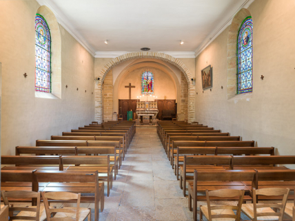 Vue de la nef, vers le choeur. © Région Bourgogne-Franche-Comté, Inventaire du patrimoine