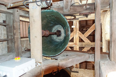 Vue depuis le plancher du clocher. © Région Bourgogne-Franche-Comté, Inventaire du patrimoine
