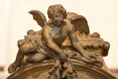 Détail : putti. © Région Bourgogne-Franche-Comté, Inventaire du patrimoine