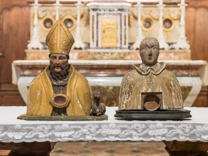 Deux bustes-reliquaires. © Région Bourgogne-Franche-Comté, Inventaire du patrimoine