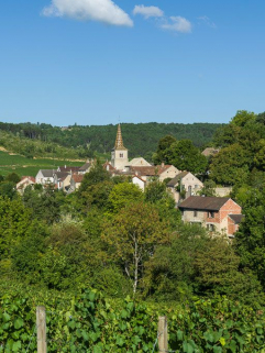 Vue générale de l'église et du village. © Région Bourgogne-Franche-Comté, Inventaire du patrimoine