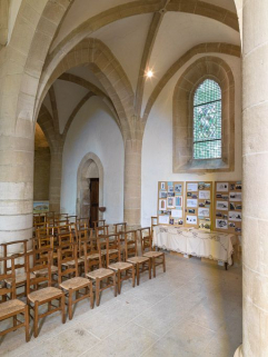 Vue de la nef depuis le choeur, en direction du nord-ouest. © Région Bourgogne-Franche-Comté, Inventaire du patrimoine