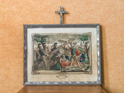 Neuvième station : Jésus tombe pour la 3e fois. © Région Bourgogne-Franche-Comté, Inventaire du patrimoine