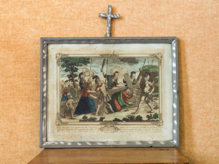 Cinquième station : Simon le Cyrénéen aide Jésus à porter sa croix. © Région Bourgogne-Franche-Comté, Inventaire du patrimoine