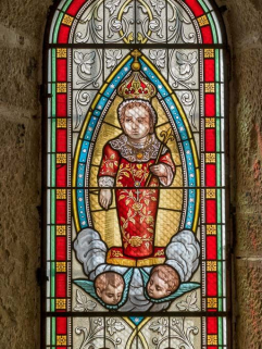 Vitrail, détail. © Région Bourgogne-Franche-Comté, Inventaire du patrimoine