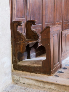 Détail de la stalle. © Région Bourgogne-Franche-Comté, Inventaire du patrimoine