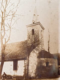 Ancienne église d'Aloxe. Reproduction (Archives communales, Aloxe-Corton). © Région Bourgogne-Franche-Comté, Inventaire du patrimoine
